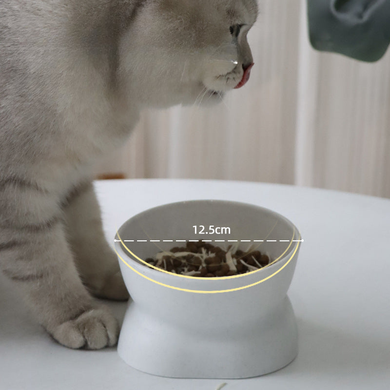 large opening tall plastic cat bowl classic neck protection anti-knock cat and dog pet food utensils factory direct sales