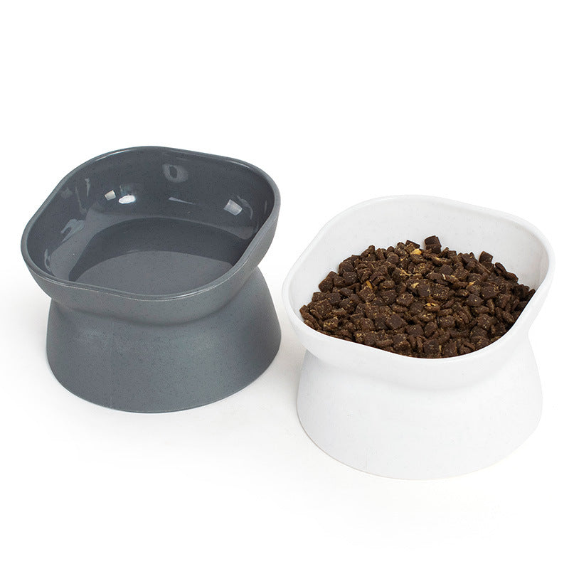 large opening tall plastic cat bowl classic neck protection anti-knock cat and dog pet food utensils factory direct sales