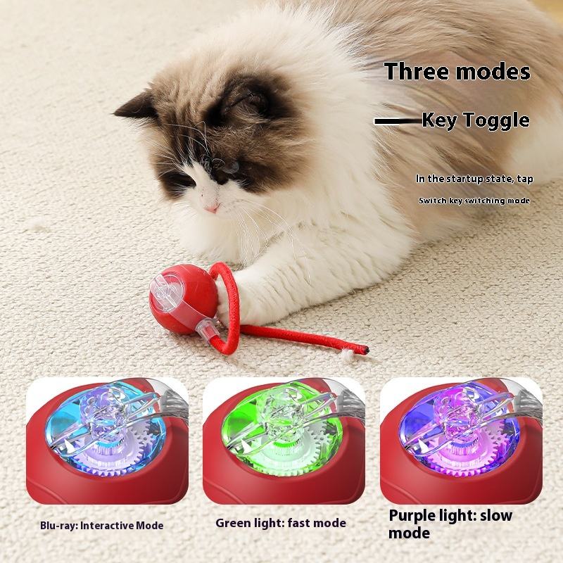 Interactive Cat Toys Ball Automatic Rolling Ball with Tail USB Rechargeable