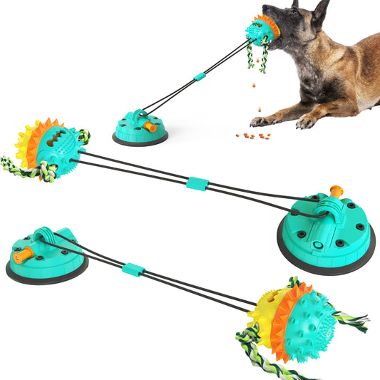 Vacuum tug of war suction cup pull rope ball dog toy