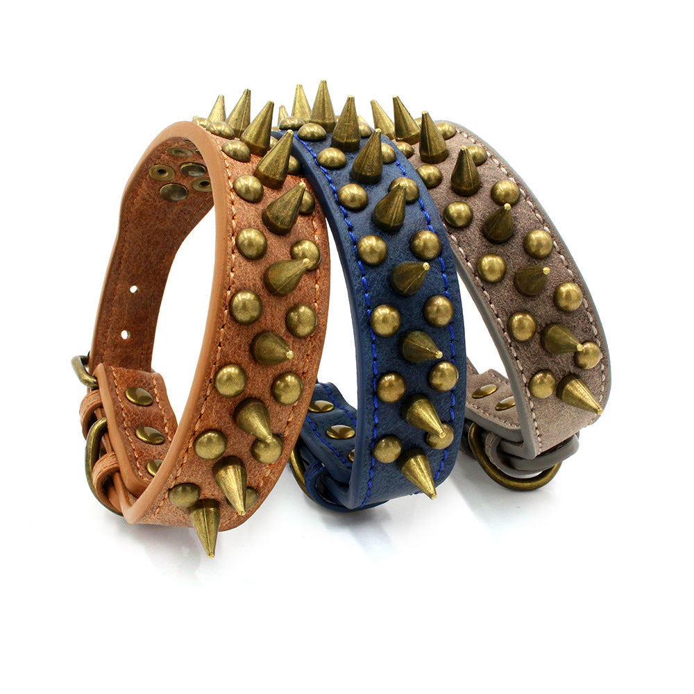 Collares para mascotas de cuero PU ajustables con remaches y púas personalizados con forma de hongo 