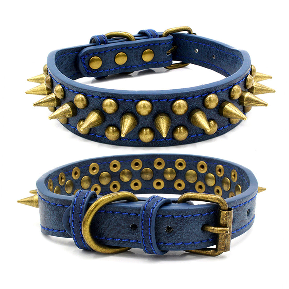 Collares para mascotas de cuero PU ajustables con remaches y púas personalizados con forma de hongo 