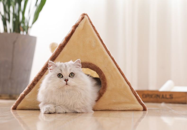 Cat climbing frame triangle cat scratching board cat grinding claws sisal toys cat litter foldable