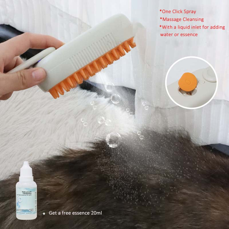 Cat hair removal brush pet spray massage comb to remove floating hair pet hair remover rotating handle cat hair removal artifact