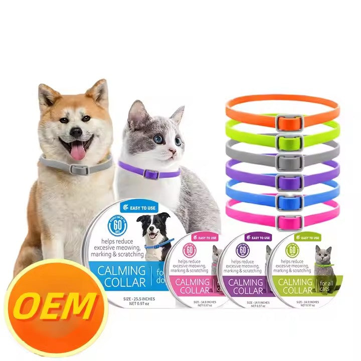 Collar calmante para mascotas, ajustable, antiestrés, con feromonas para gatos 
