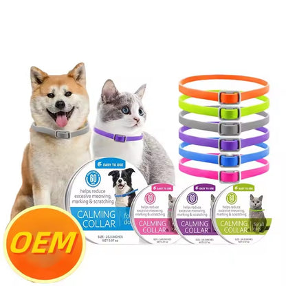 Collar calmante para mascotas, ajustable, antiestrés, con feromonas para gatos 