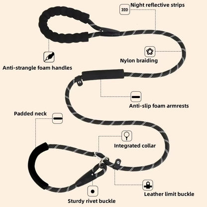 Heavy Duty Reflective Durable Slip Lead Pet Training Loop Leash