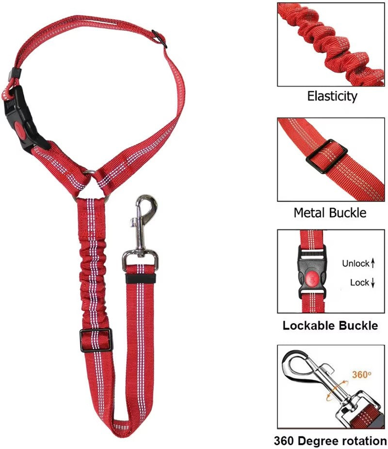 2 Packs Adjustable Headrest Dog Car Safety Seat Belt