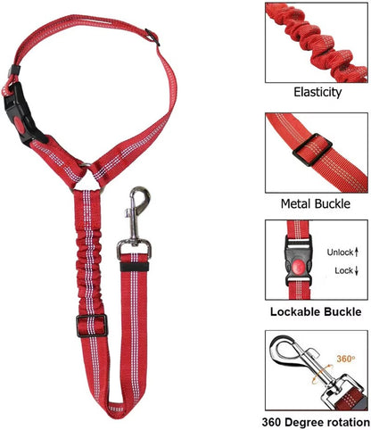 2 Packs Adjustable Headrest Dog Car Safety Seat Belt