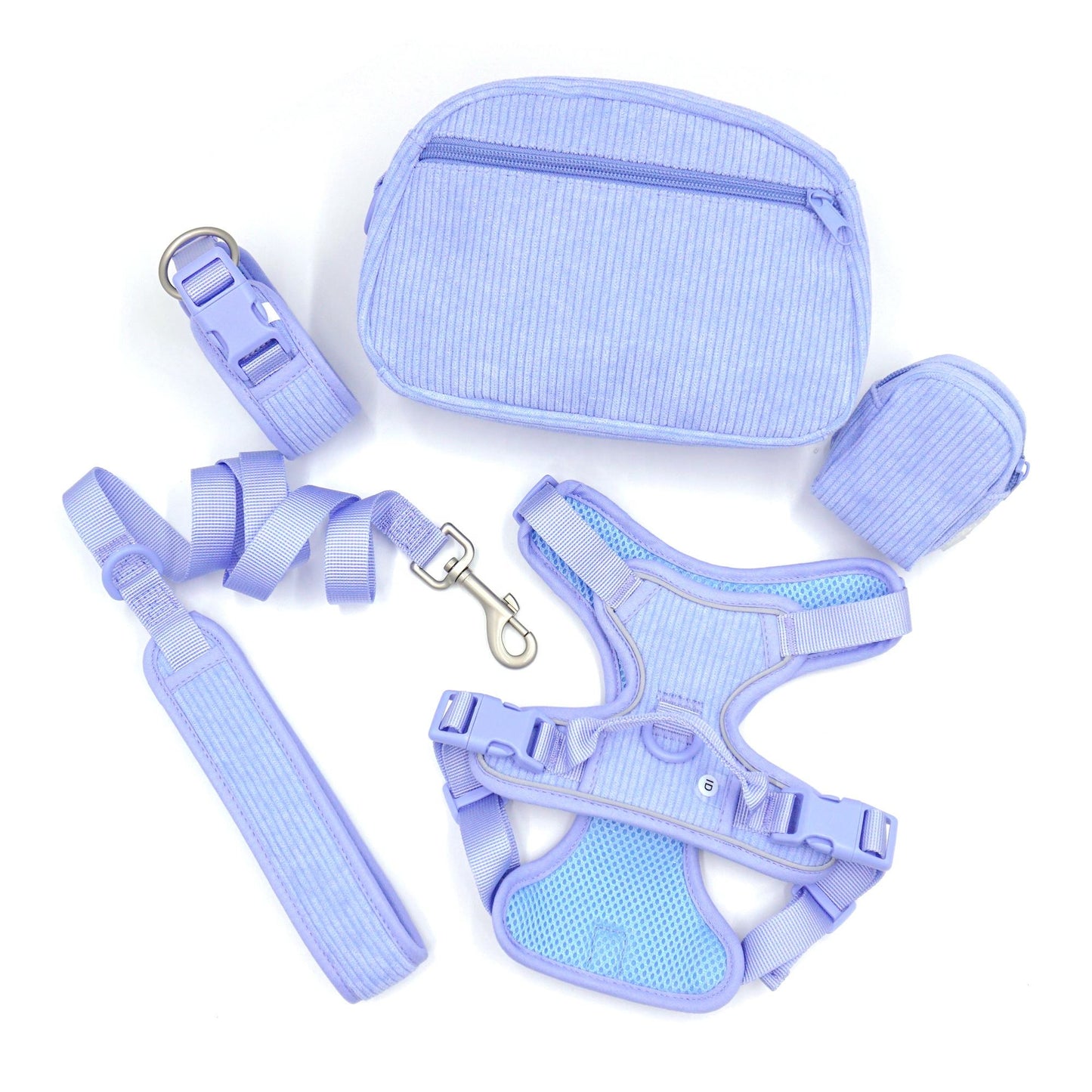 Dog Collar Walking Bag with Poop Dispenser Set No Pull Dog Harness