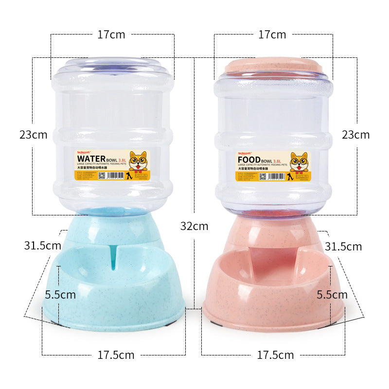 Automatic Large Capacity Dog Cat Feeder and Water Dispenser Set