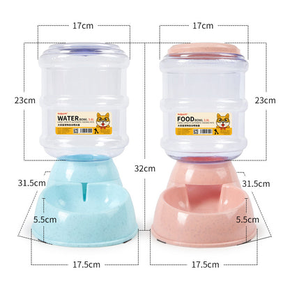 Automatic Large Capacity Dog Cat Feeder and Water Dispenser Set
