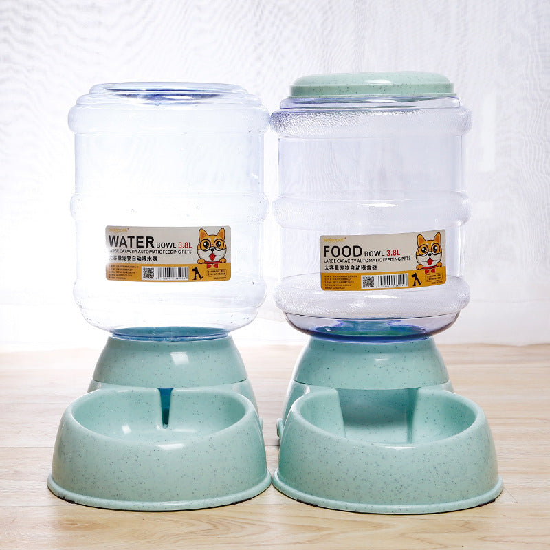 Automatic Large Capacity Dog Cat Feeder and Water Dispenser Set