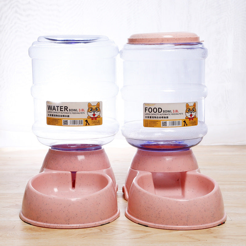Automatic Large Capacity Dog Cat Feeder and Water Dispenser Set