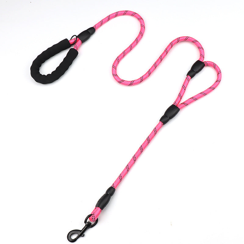 Dog Leash Reflective Traffic Padded Double Handle Lead for Control Safety Training