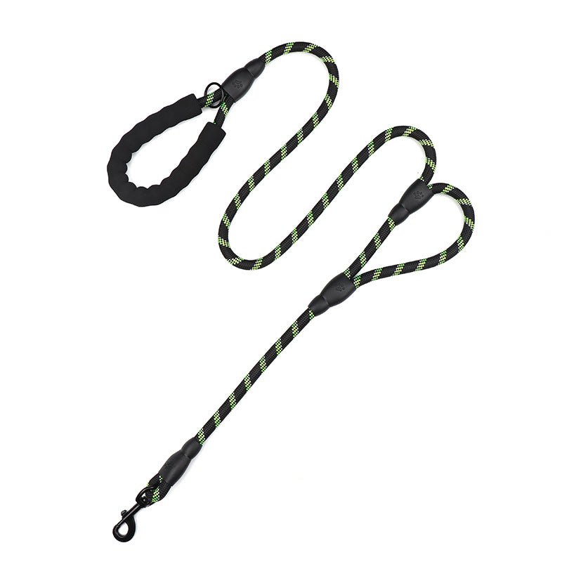 Dog Leash Reflective Traffic Padded Double Handle Lead for Control Safety Training
