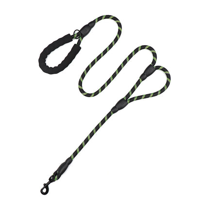 Dog Leash Reflective Traffic Padded Double Handle Lead for Control Safety Training
