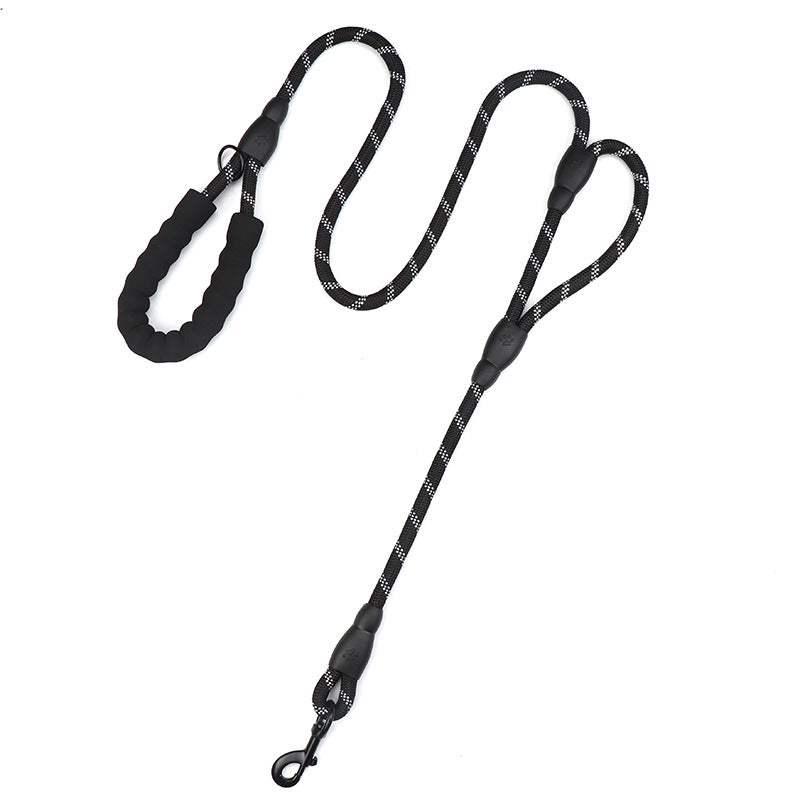 Dog Leash Reflective Traffic Padded Double Handle Lead for Control Safety Training