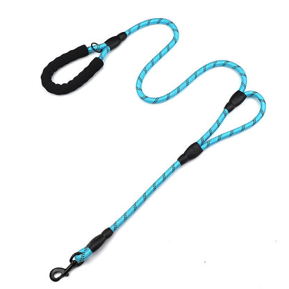 Dog Leash Reflective Traffic Padded Double Handle Lead for Control Safety Training