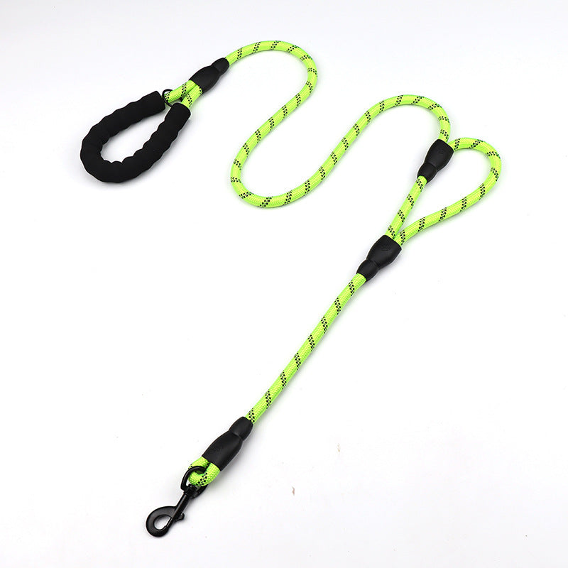 Dog Leash Reflective Traffic Padded Double Handle Lead for Control Safety Training