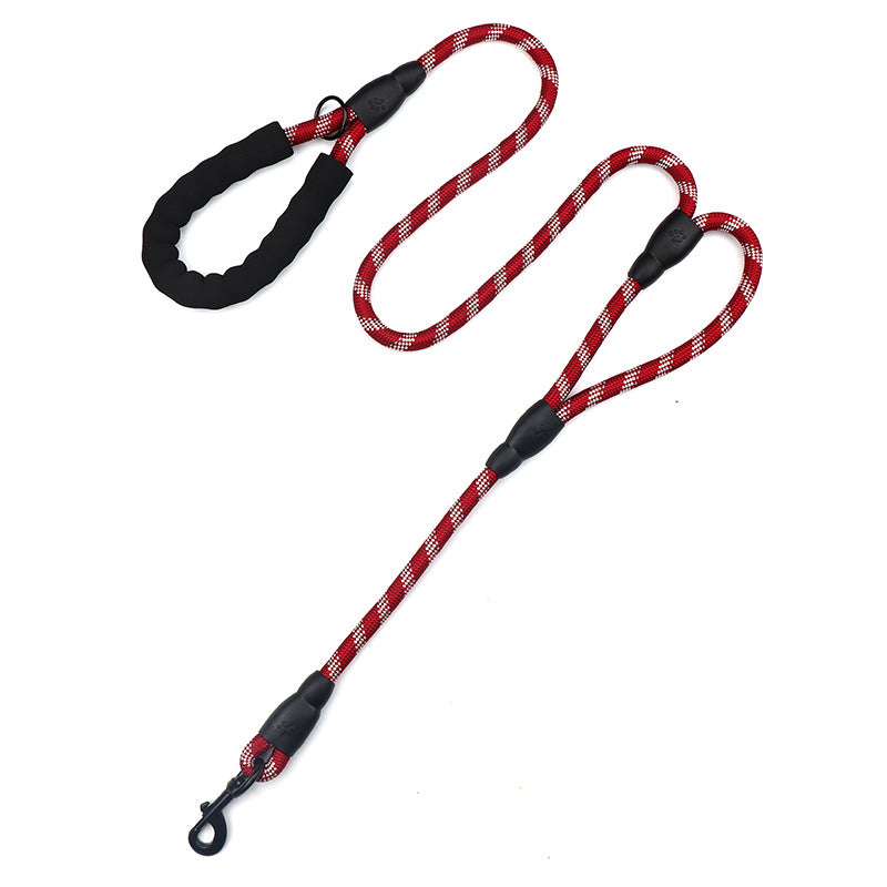 Dog Leash Reflective Traffic Padded Double Handle Lead for Control Safety Training