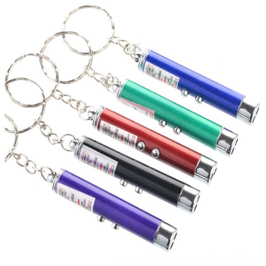 3 pcs Interactive Electric Cat Toys Red Laser Pointer Flashlight Keychain Cat Toy