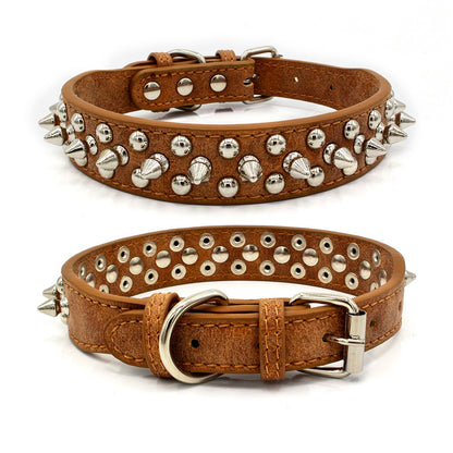 Collares para mascotas de cuero PU ajustables con remaches y púas personalizados con forma de hongo 