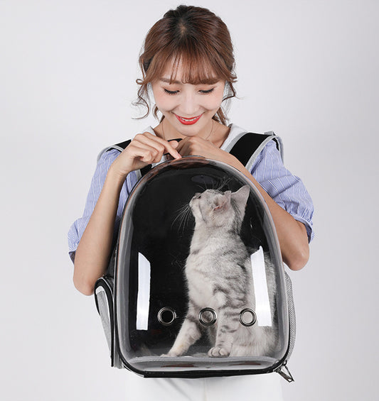 Transparent Pet Backpack for Travel and Outdoor Cat Backpack Carriers