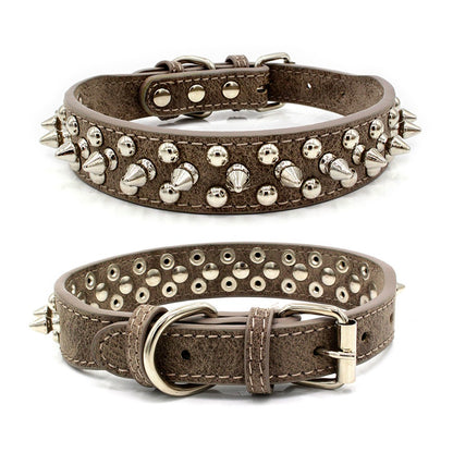 Collares para mascotas de cuero PU ajustables con remaches y púas personalizados con forma de hongo 
