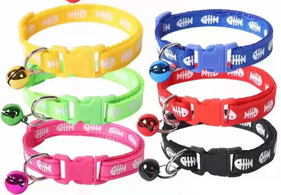 6 PCS Adjustable Cat Collar with Bell