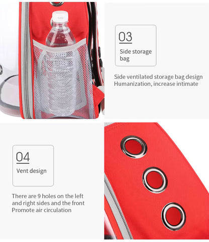 Transparent Pet Backpack for Travel and Outdoor Cat Backpack Carriers