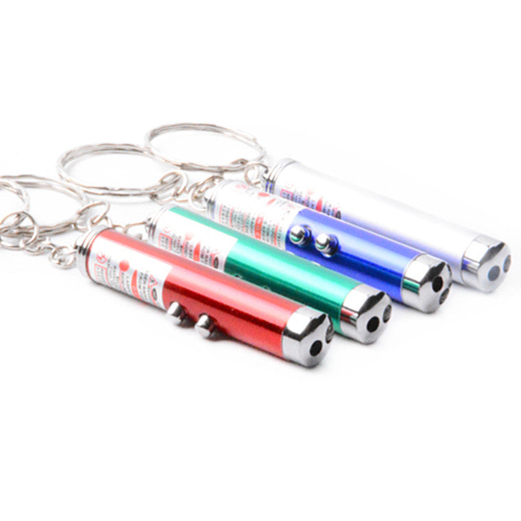 3 pcs Interactive Electric Cat Toys Red Laser Pointer Flashlight Keychain Cat Toy