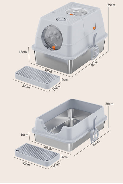 full closed and semi open models cat litter box