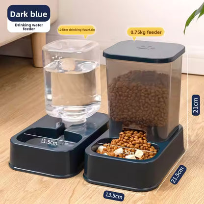 2-in-1 Food Bowl and Water Fountain Automatic Water Dispenser for Cats and Dogs