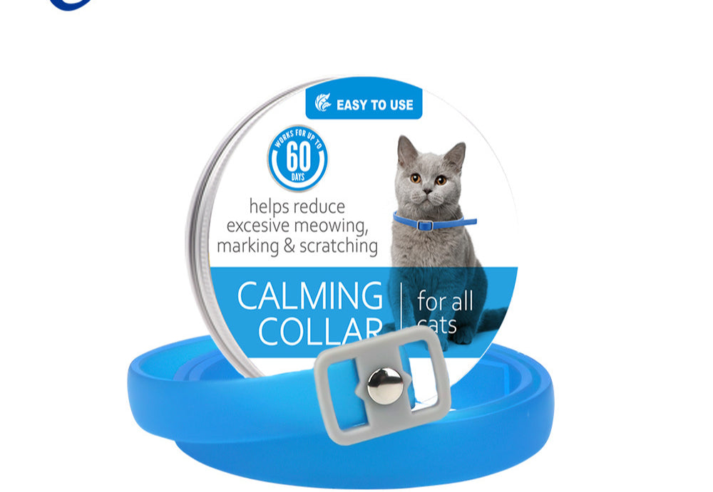 Collar calmante para mascotas, ajustable, antiestrés, con feromonas para gatos 