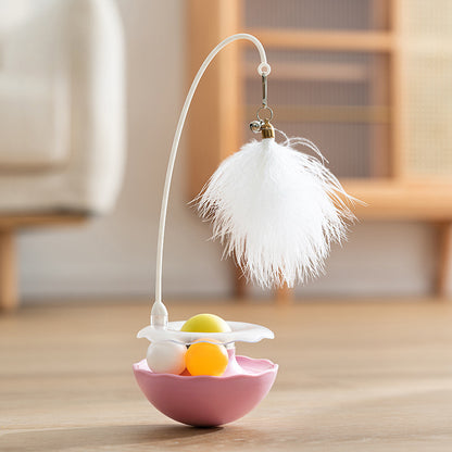 Interactive Feather Toy Funny Removable Tumbler Cat Toy Feather