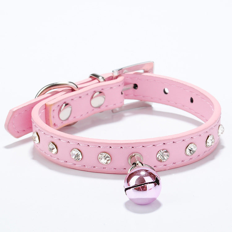 Rhinestone Cat Collar Cute Crystal Diamond Soft Suede PU Leather Puppy Collars
