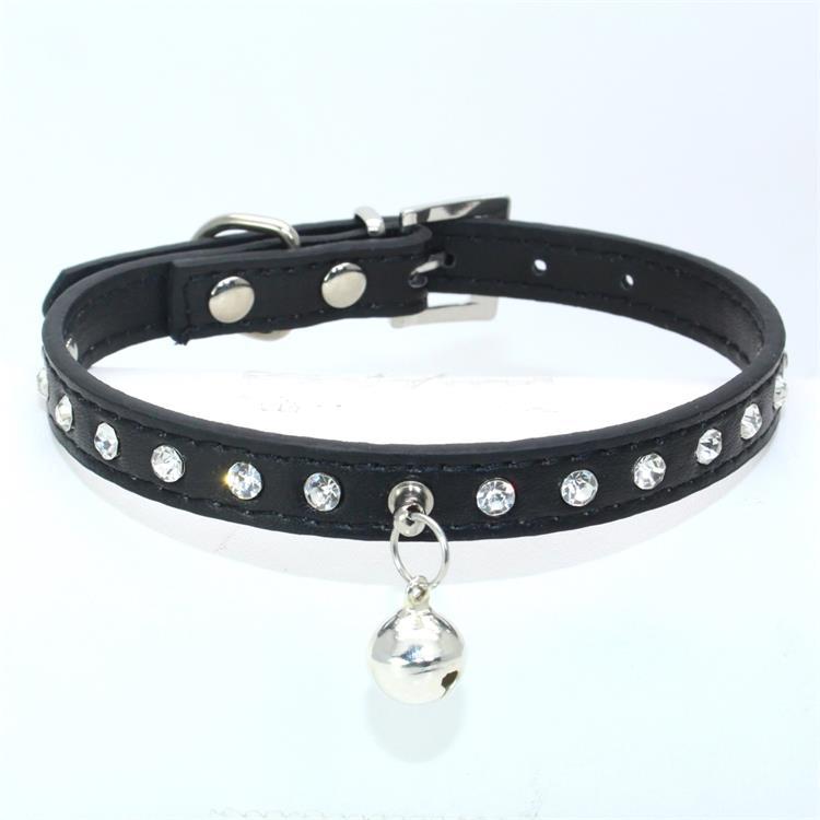 Rhinestone Cat Collar Cute Crystal Diamond Soft Suede PU Leather Puppy Collars