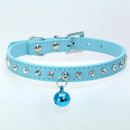 Rhinestone Cat Collar Cute Crystal Diamond Soft Suede PU Leather Puppy Collars