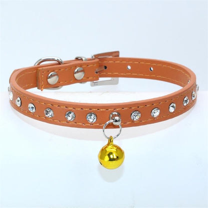 Rhinestone Cat Collar Cute Crystal Diamond Soft Suede PU Leather Puppy Collars