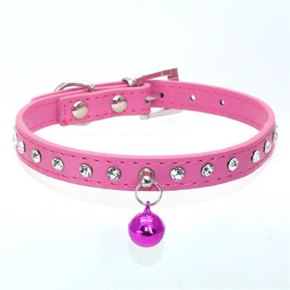 Rhinestone Cat Collar Cute Crystal Diamond Soft Suede PU Leather Puppy Collars