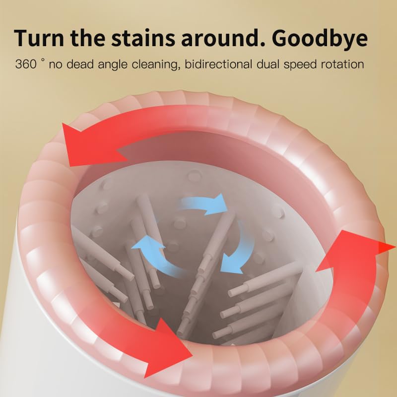 360° ni dead angle cleaning, bidirectional dual speed rotation pet foot washing cup  