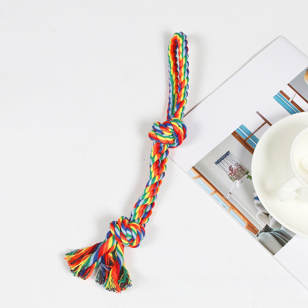 Dental Cleaning Chew Bite Resistant Rainbow Color Pet Dog Rope Toy Set