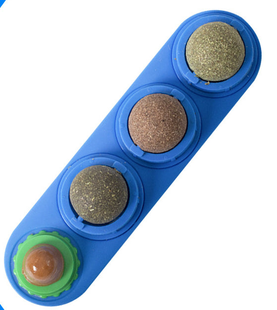 4 Pack Catnip Toys Safe Healthy Cat Wall Ball Toy