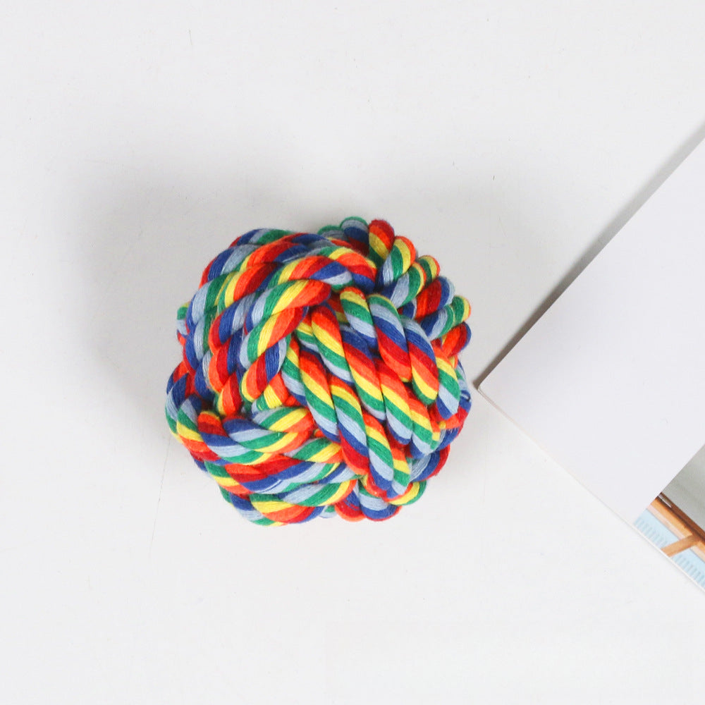 Dental Cleaning Chew Bite Resistant Rainbow Color Pet Dog Rope Toy Set