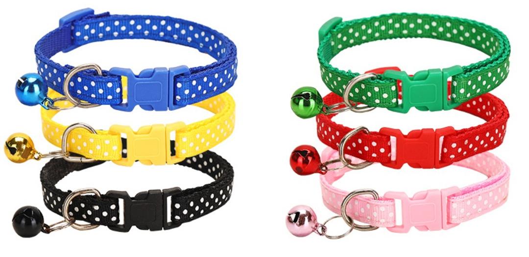 6 PCS Adjustable Cat Collar with Bell