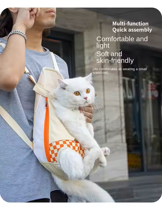 Haustier-Tragerucksack, verstellbarer Haustier-Front-Katzen-Hunde-Tragerucksack, Reisetasche für Reisen, Wandern, Camping für kleine und mittelgroße Hunde, Katzen und Kaninchen 
