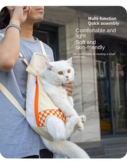 Haustier-Tragerucksack, verstellbarer Haustier-Front-Katzen-Hunde-Tragerucksack, Reisetasche für Reisen, Wandern, Camping für kleine und mittelgroße Hunde, Katzen und Kaninchen 