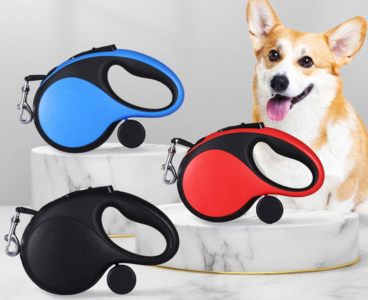 Retractable Dog Leash with Waste Bag Dispenser Soft Anti Slip Grip