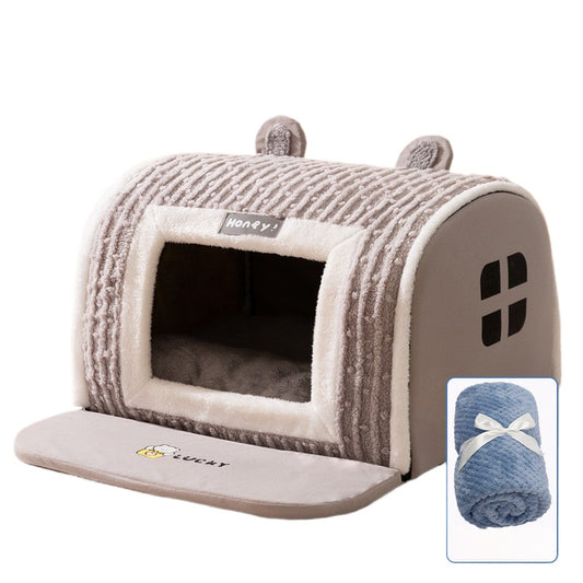 Dog House Warm Cave Sleeping Nest Detachable Foldable Soft Pet Beds
